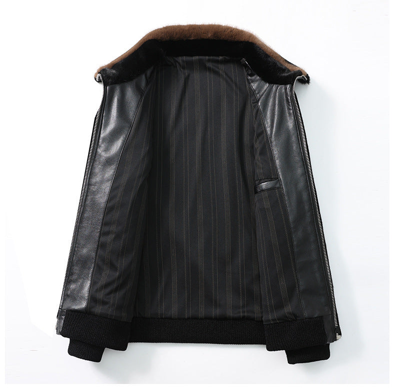 Winter Herren Warmer Nerz Pelz Mantel