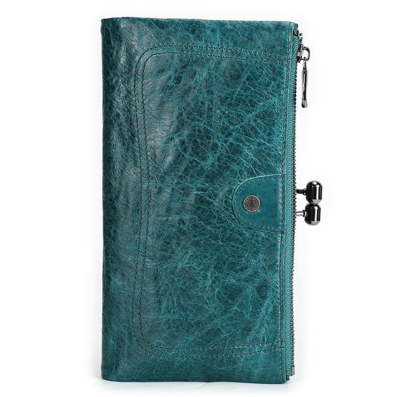 Schwarzer Engel erste Schicht Rindsleder High-End-Eisen-Damen Brieftasche