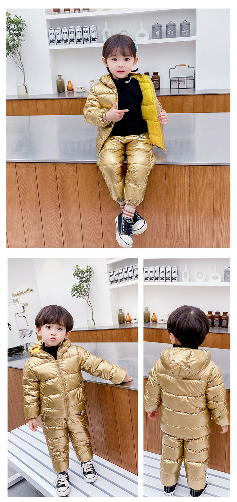 Daunenanzug aus Baumwolle für Kinder - Schneeanzug
