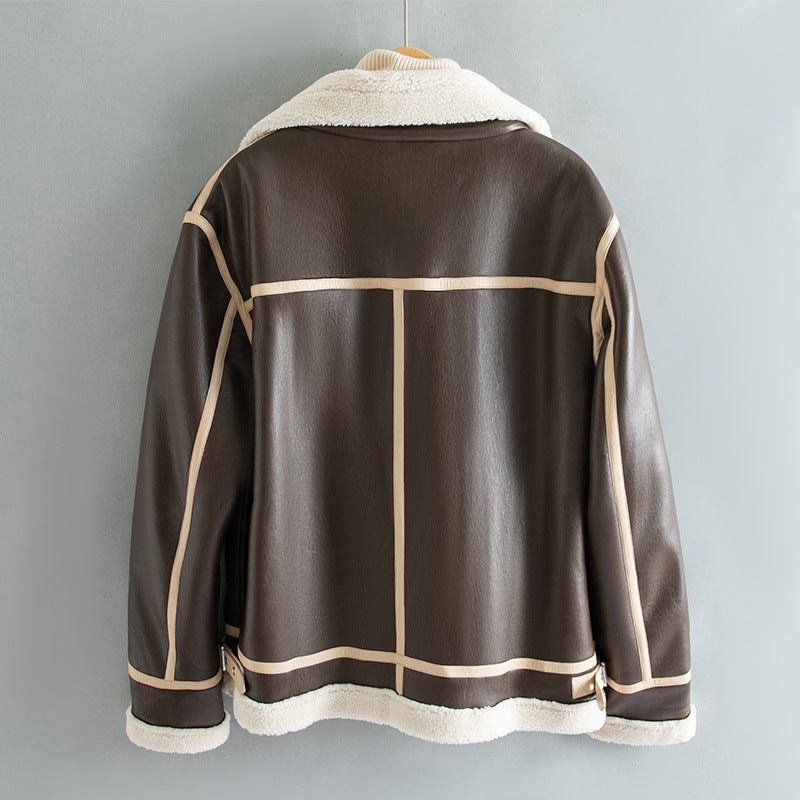 Vlies-gefütterte Verdickte Revers jacke