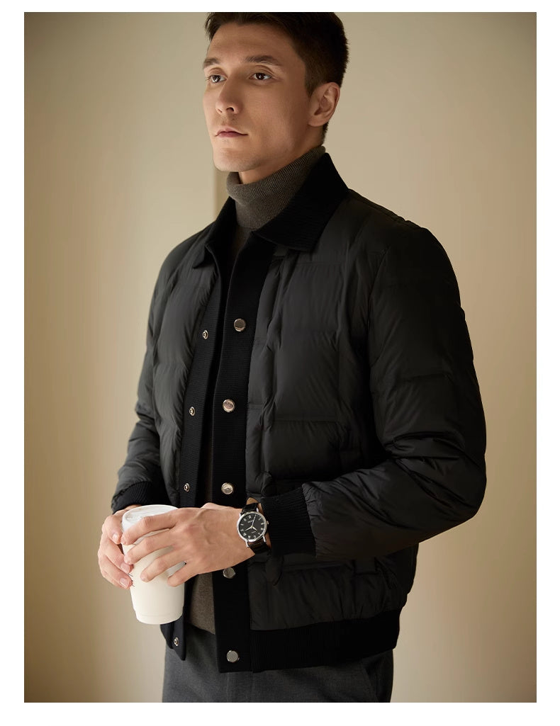 Herren Kurzmantel – Hochwertiger Casual-Stil mit Patchwork