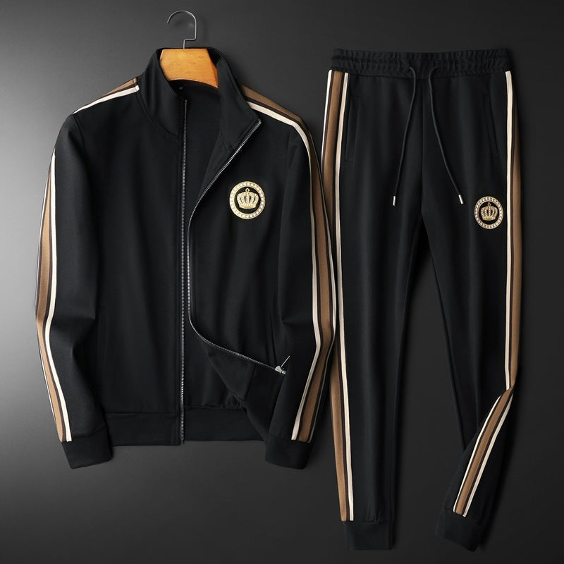 Herren Sport Stickerei Nähte Zweiteiliges Set