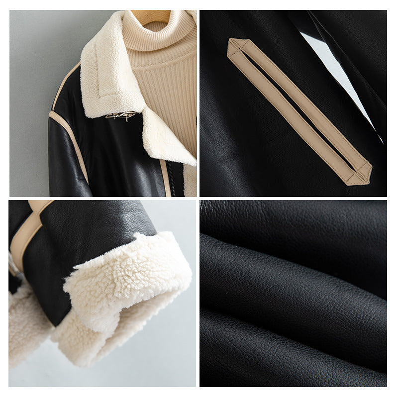 Vlies-gefütterte Verdickte Revers jacke