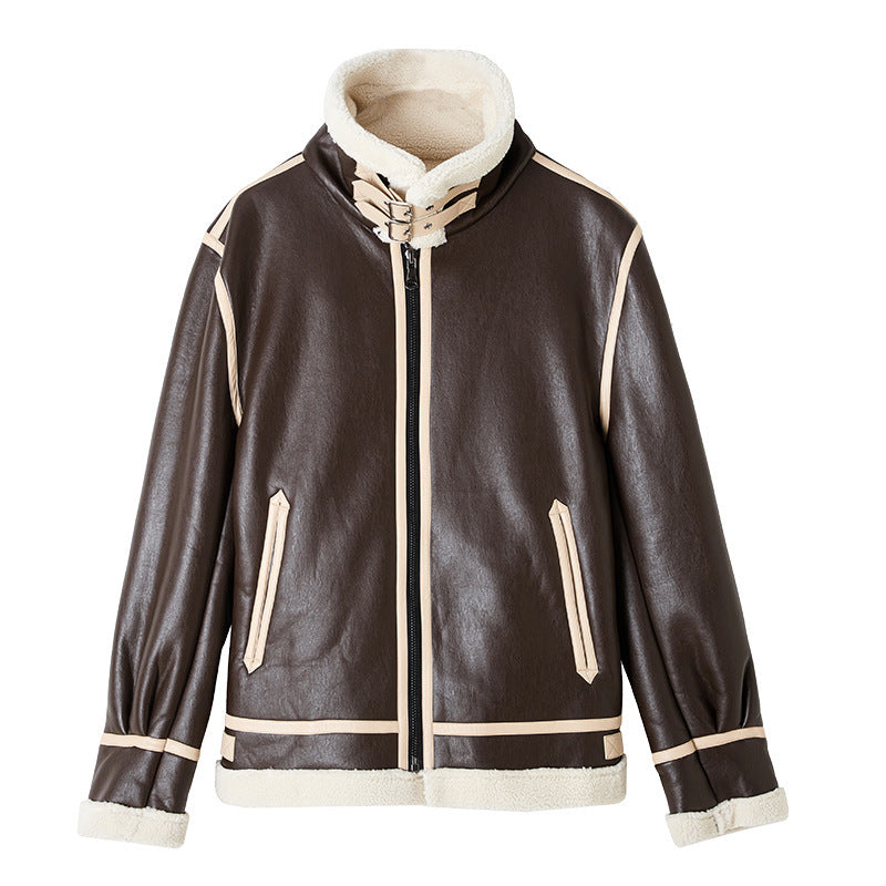 Vlies-gefütterte Verdickte Revers jacke