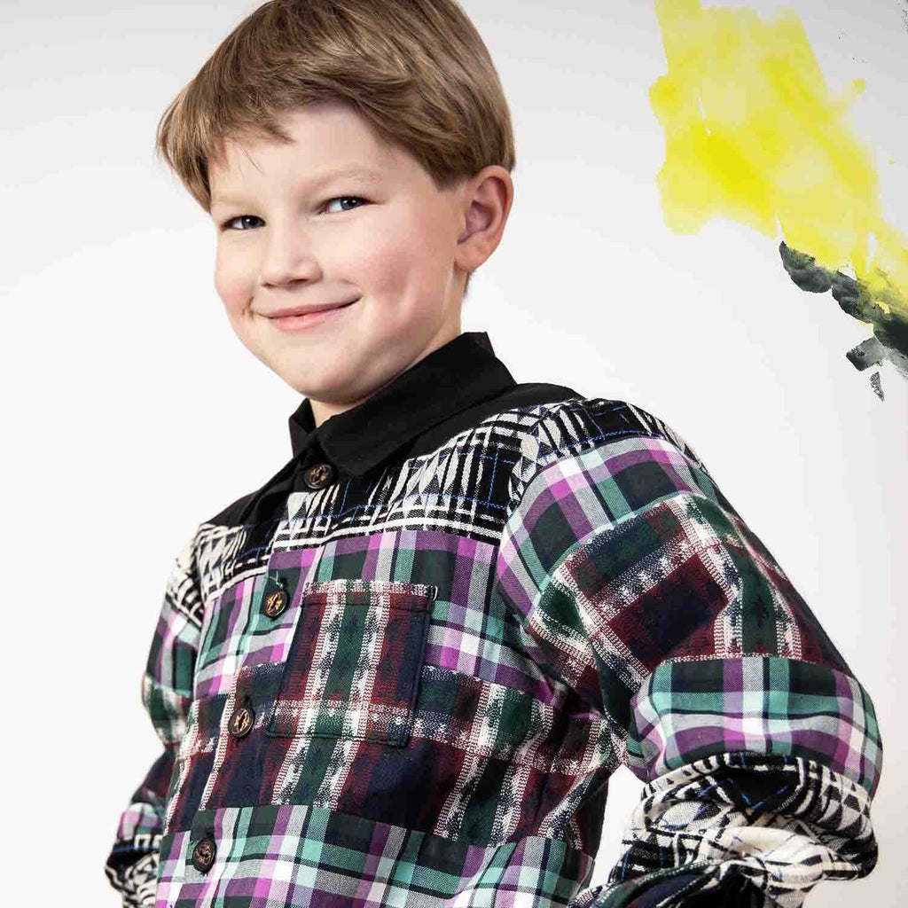 Mixed Tartan Plaid Shirt