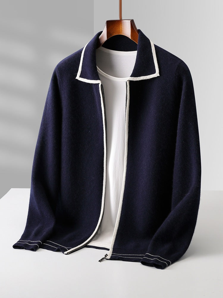 Herren Strickjacke / Cardigan – Leicht Reifer Stil, Wollpullover