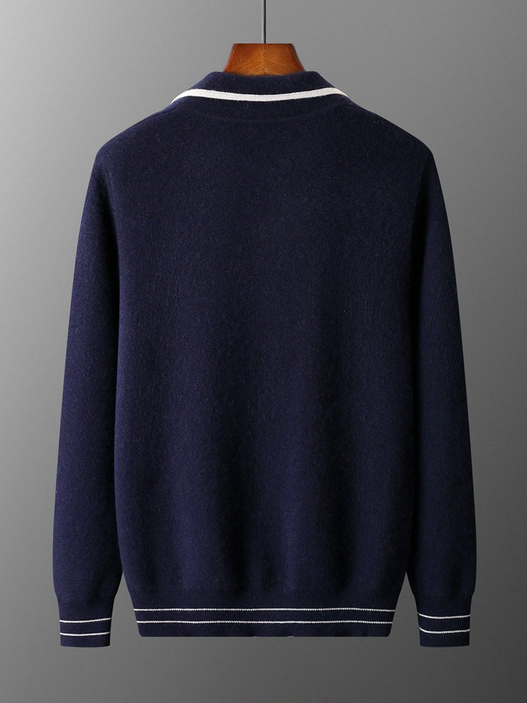 Herren Strickjacke / Cardigan – Leicht Reifer Stil, Wollpullover