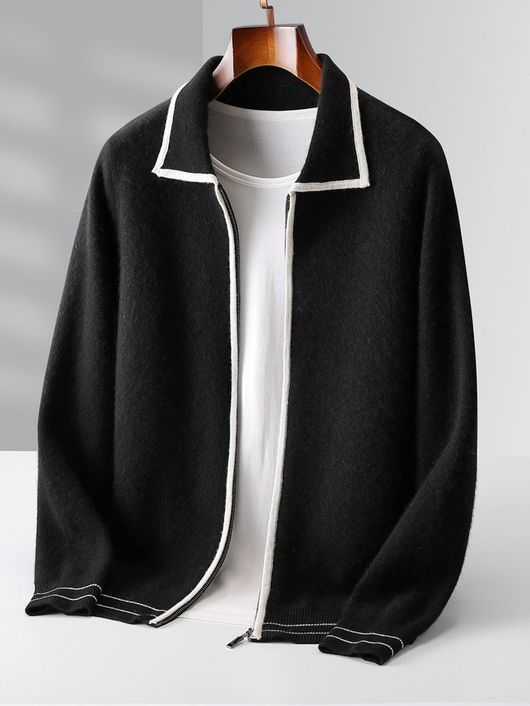 Herren Strickjacke / Cardigan – Leicht Reifer Stil, Wollpullover