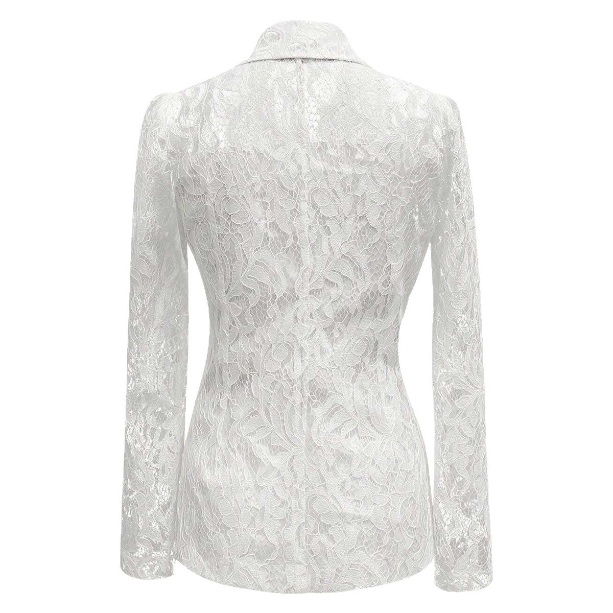 „Eleganter Slim-Mantel mit gestickten Cut-out-Blüten