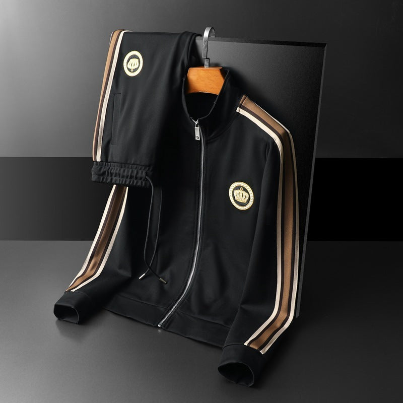 Herren Sport Stickerei Nähte Zweiteiliges Set