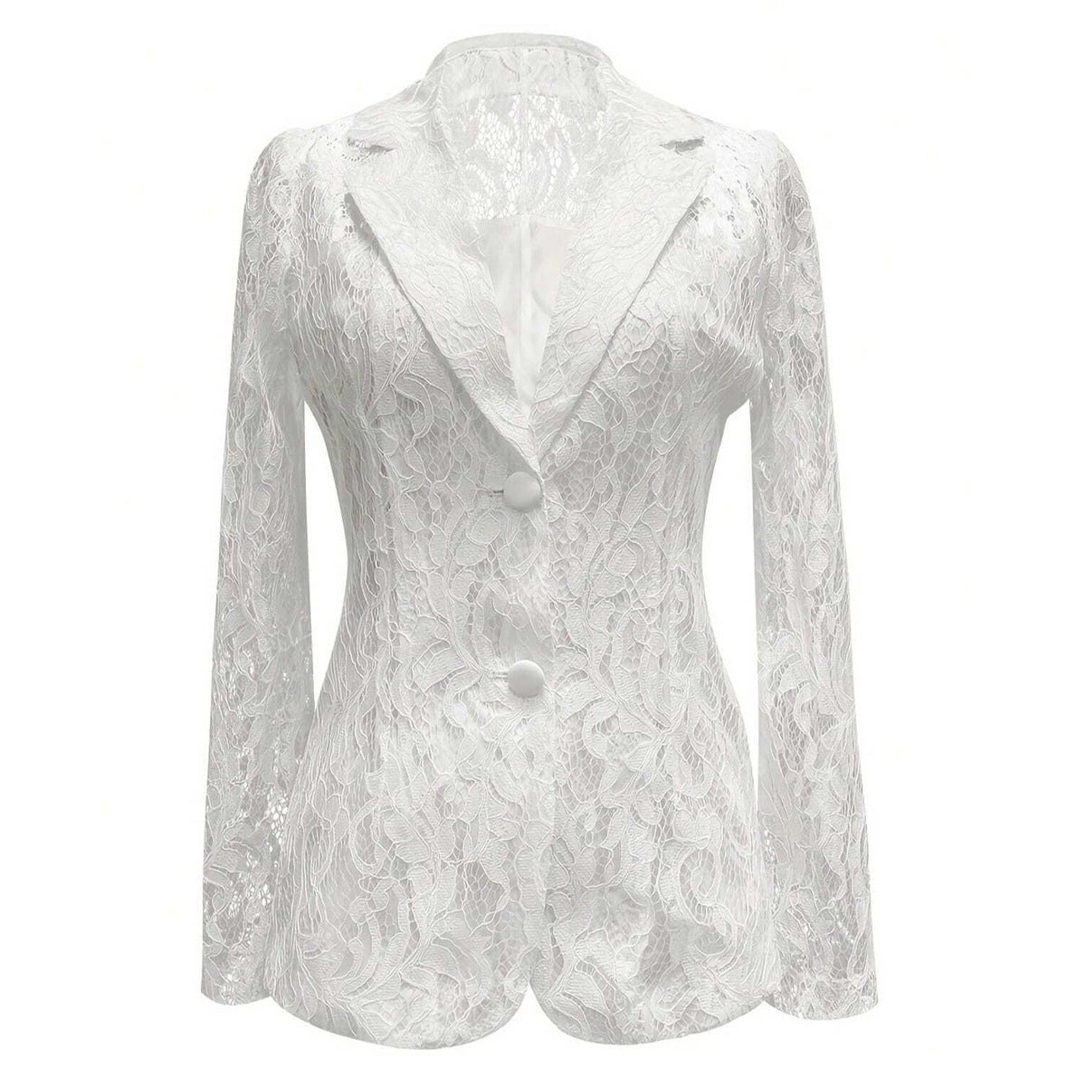 „Eleganter Slim-Mantel mit gestickten Cut-out-Blüten