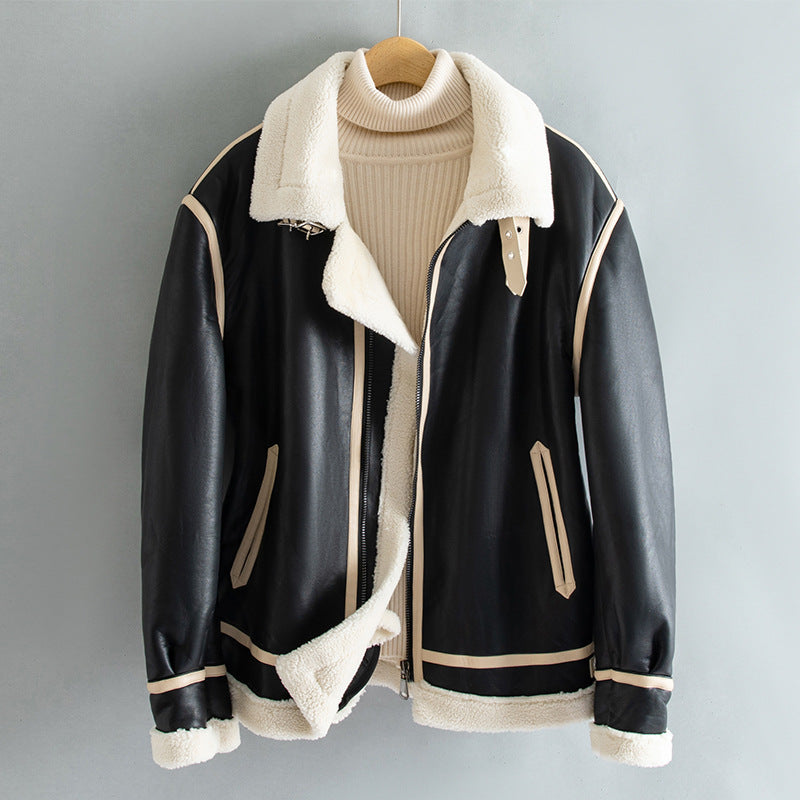 Vlies-gefütterte Verdickte Revers jacke