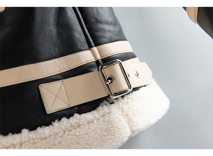 Vlies-gefütterte Verdickte Revers jacke