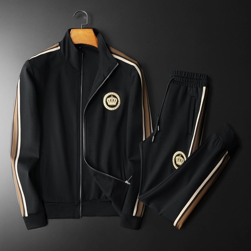 Herren Sport Stickerei Nähte Zweiteiliges Set